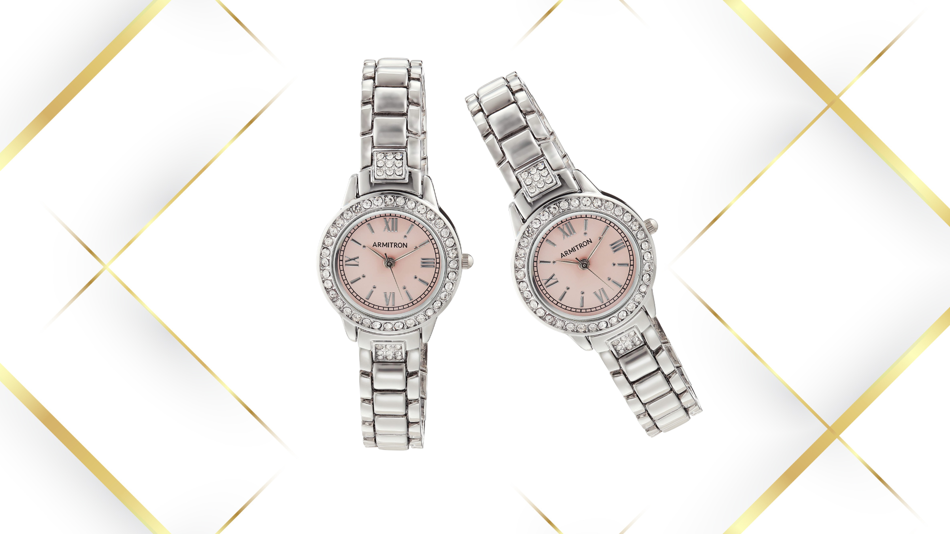 Đồng hồ Armitron nữ dây kim loại Women’s Bracelet Watch with Swarovski Crystals