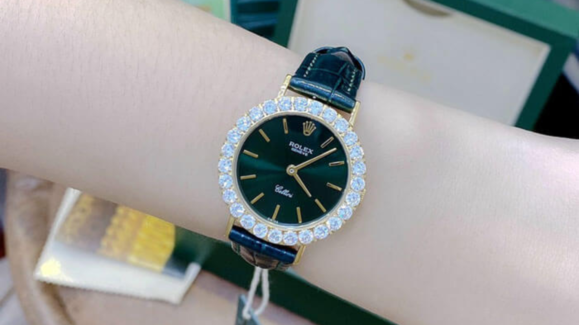 Đồng hồ nữ dây da cao cấp Rolex 